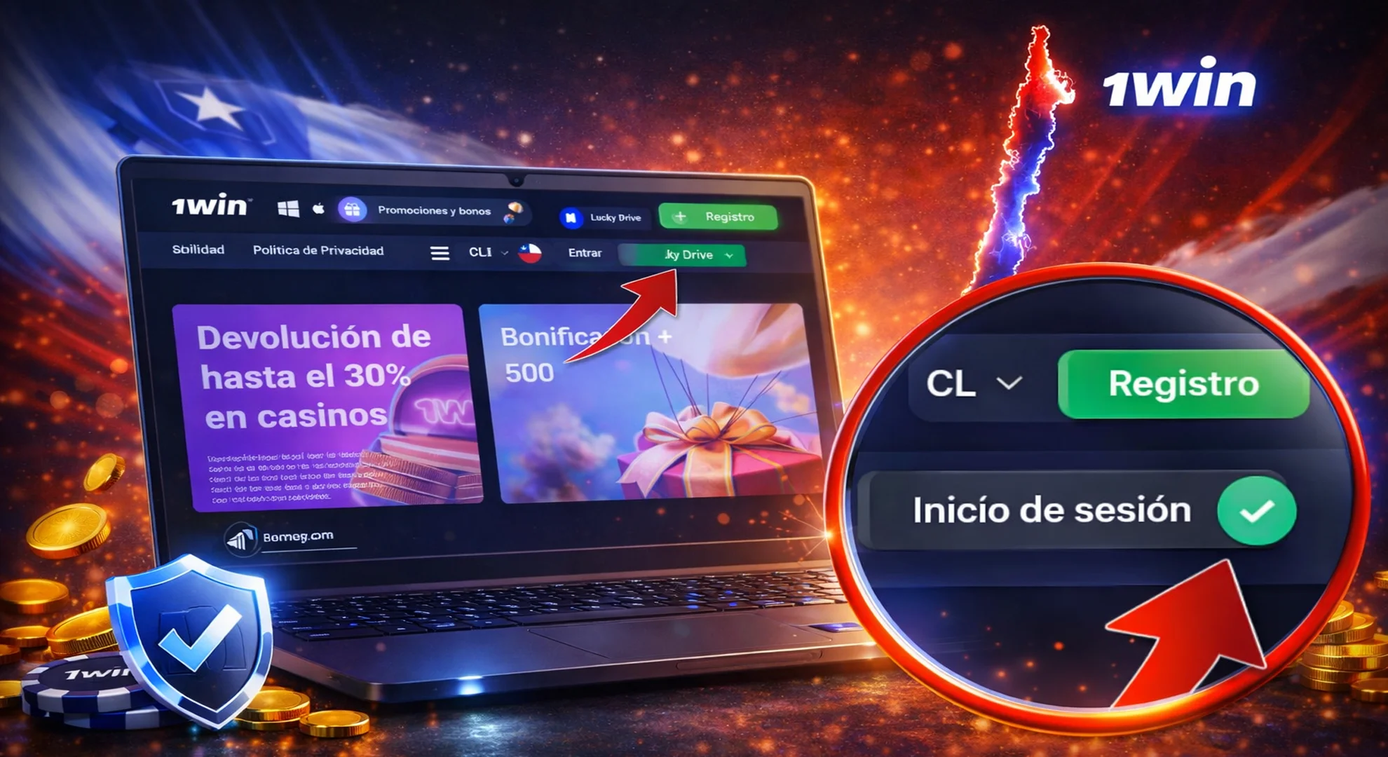 Registrarse en 1win Chile